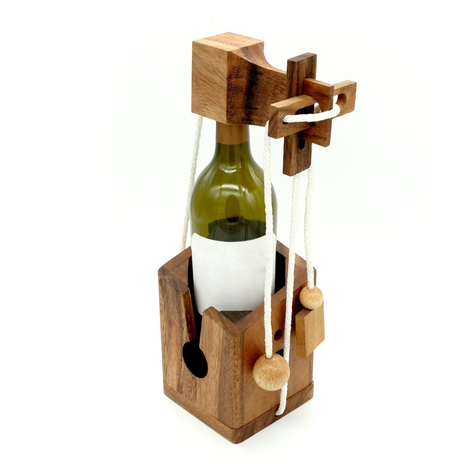 Wooden Toy : Wine Bottle Puzzle The Organic Natural Puzzle