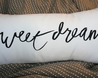 Sweet Dreams Pillow, Bedroom Pillow/Nursery Pillow, Decorative Pillow, Lumbar, 12x24 Pillow, Hostess Gift, Burlap Pillow, Home Decor