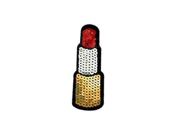 Items Similar To Sequin Lipstick Iron On Patch Applique Motif On Etsy