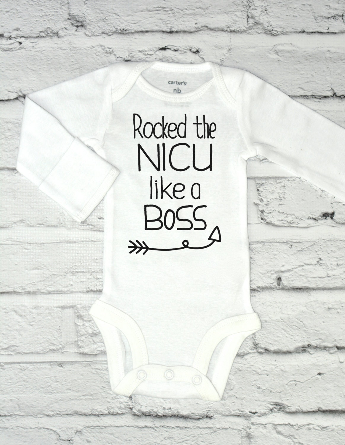 Rocked the NiCu Newborn Clothes Preemie NICU Onsie Baby