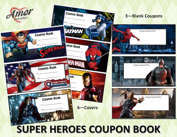 Super Heroes Kids Coupon Book