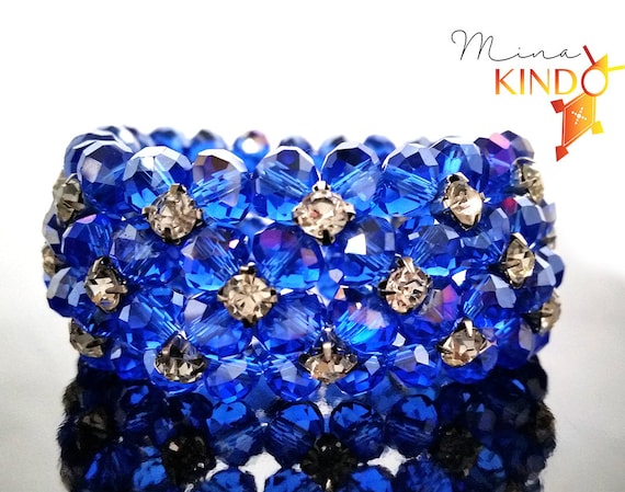 Beaded bracelet Blue Navy, handmade bracelet, bracelet Crystal beads, simple bracelet, mother's day, modern bracelet