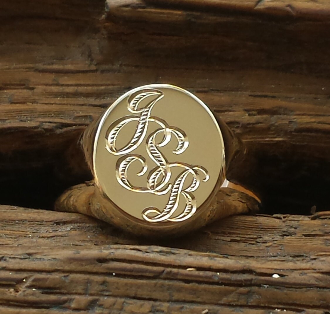 Hand Engraved Monogram/Initials On Your Own Ring Or Cufflinks