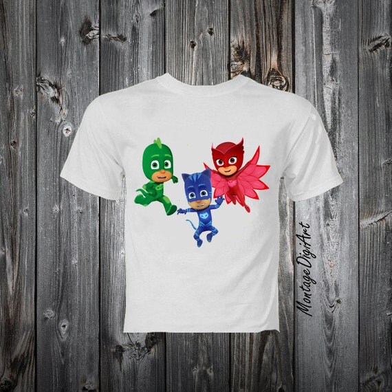 PJ Masks tshirtPrintable PJ Masks Iron On by MontageDigiArt