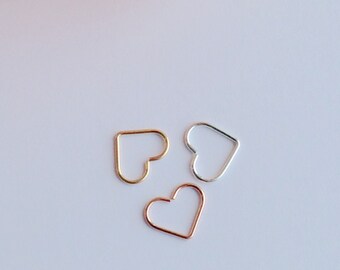 Open Heart Helix Earrings, Cartilage Rook Tragus Earring.