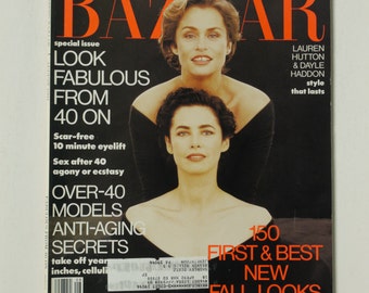 Vintage Harper's Bazaar Magazine August Aug 1991 Fashion