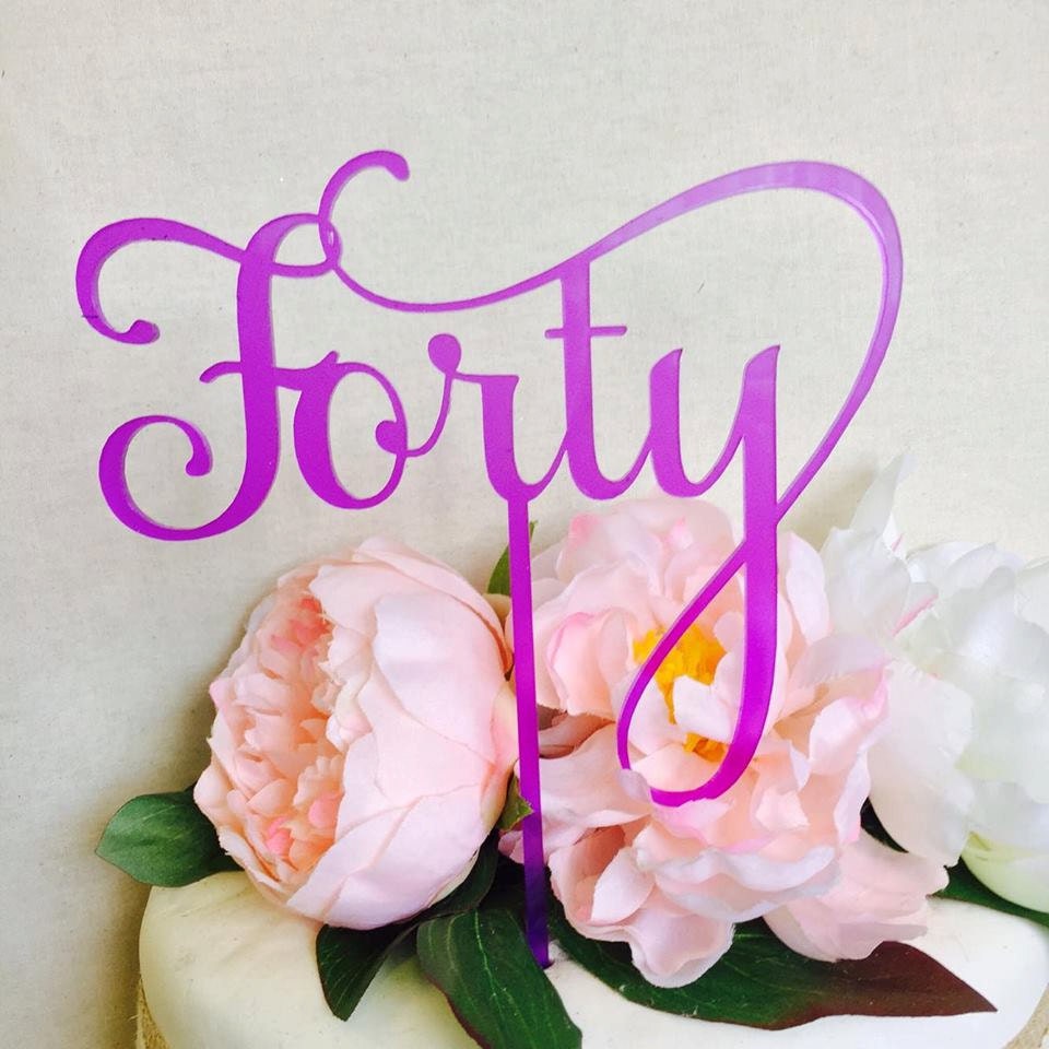Forty Cake Topper 40th Birthday Cake Topper Cake Decoration