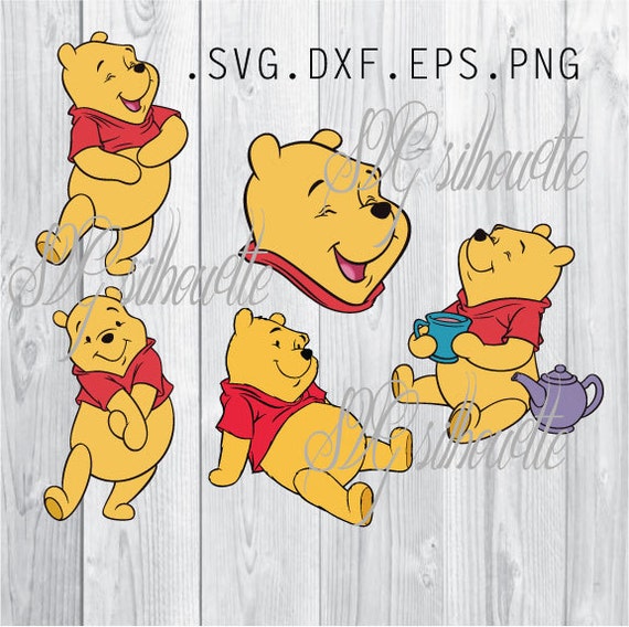 Download Winnie the Pooh SVG Cutting file, Disney Vinyl design, heat transfer design , png, svg, eps, dxf ...