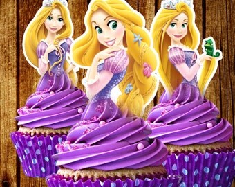 PRINTABLE Rapunzel Cupcake Toppers / Tangled Cupcake Toppers / Instant Download / Printable Party Favors