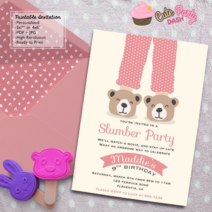 Slumber Party Invitation Ideas Homemade 4