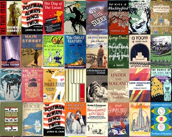 First Editions Poster - Literary Poster - Book Lovers Poster - Hemingway, Fitzgerald, Steinbeck, Woolf, Chandler, Harper Lee, Orwell