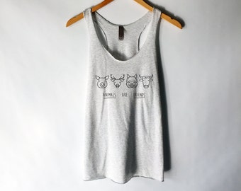 Animals are Friends Tank Top - Forest Friends - Woodland Animals - Forest Animals - Vegan Vegetarian - Animal - Hipster Tumblr Vegan Shirt