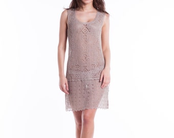 Handmade knitted beach cover-up dress
