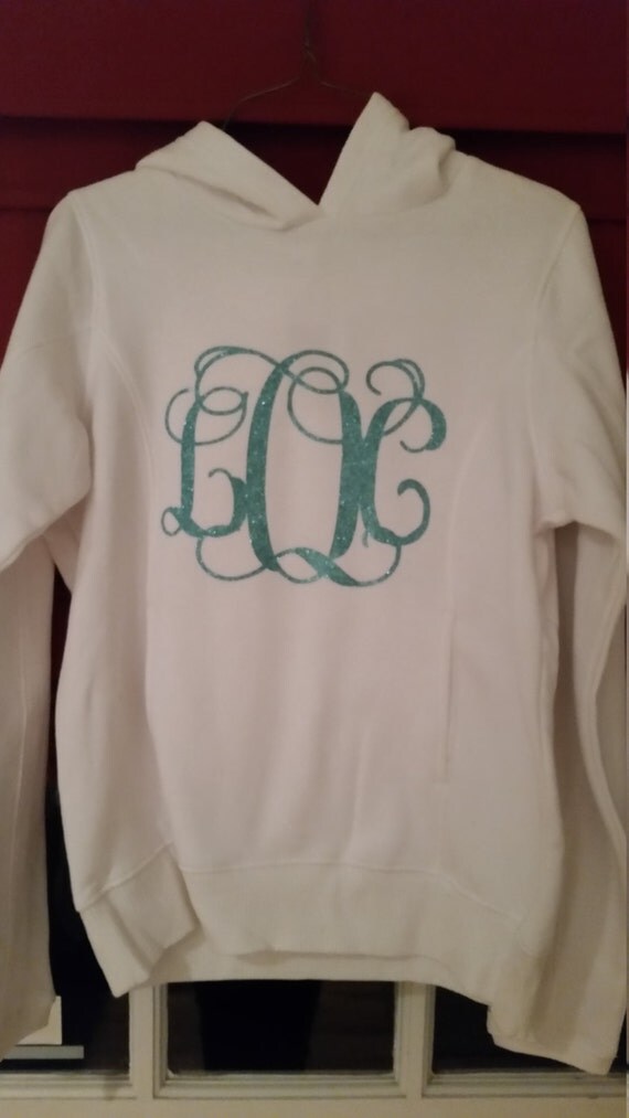 Items similar to Personalized Glitter HTV Initial Hoodie on Etsy