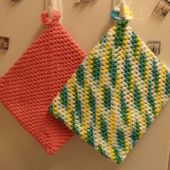 Crocheted Oven Mitts/ Pot Holders by SoBeaDesign on Etsy