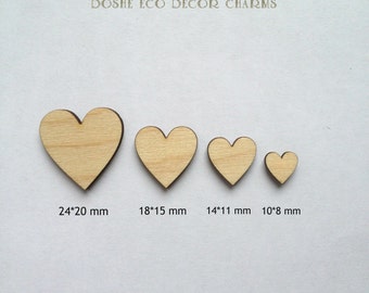 Simple laser cut HEART wood shapes / Laser cut wood / Valentines day decor / Romantic decor / Wood shapes / Wood laser cut / Unfinished wood