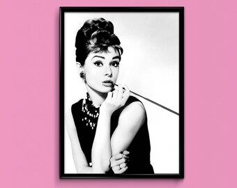 Vintage Photograph Poster Print - Audrey Hepburn, Breakfast at Tiffany's