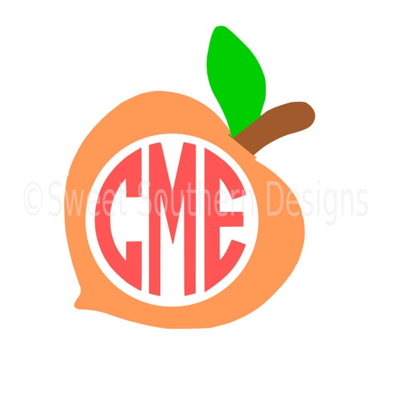 Download Monogram peach SVG instant download design for cricut or