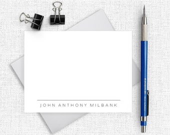 Mens Personalized Stationery, Personalized Stationary, Business Stationery, Monogram Note Cards, Monogram Stationery, Gift For Him MS06