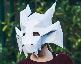 Paper Medieval Dragon Mask, Printable Mask, DIY Instant Download