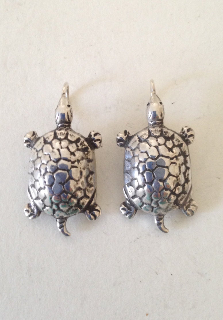 Turtle Earrings Sterling Silver Whimsical Earrings