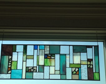 Geometric Stained glass panel