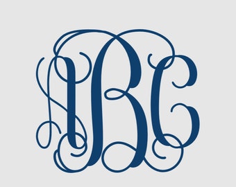 Interlocking Vine Monogram, SVG Monogram Font, Vine Monogram Font, Studio3 file, MACOSX file, Cricut Cut Files, Silhouette Cut Files