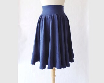 Full Circle Skirt Womens stretch Cotton Jersey Swing Skirt knee length twirl skirt summer skirt stretch cotton skirt custom made to order