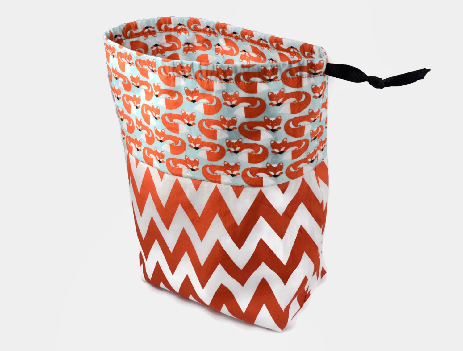 Fox Knitting Project Bag Craft Organizer Crochet Bag