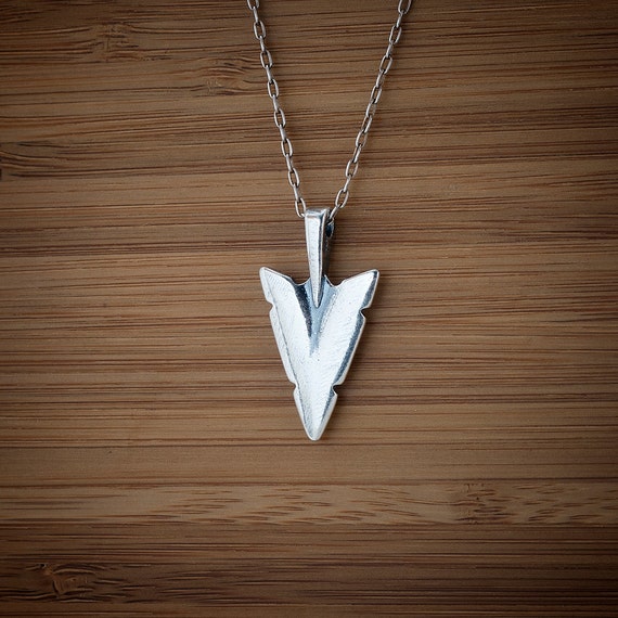 Arrowhead Pendant STERLING SILVER Pendant by LittleDevilDesigns