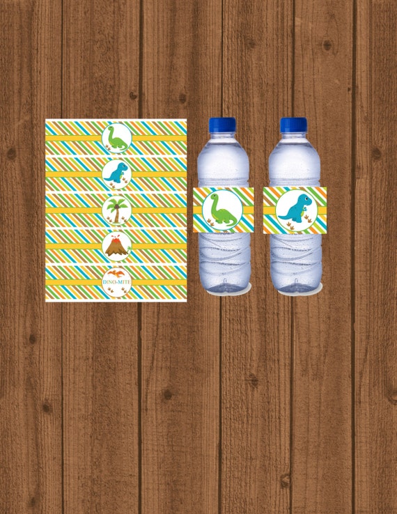 dinosaur water bottle labels dinosaur 1st birthday party