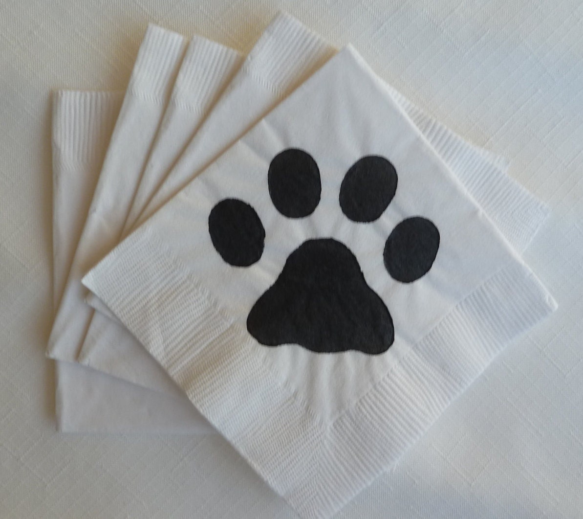 Dog Paw Print Paper Cocktail/ Luncheon/ Dinner Napkins White