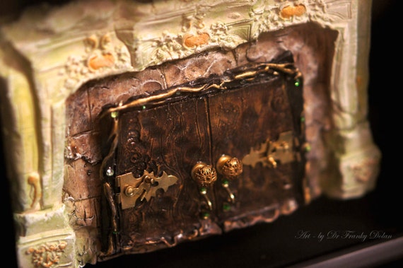 Fairy Door: DRAGON'S PASSAGE! Faerie Dream Door Sculpture, dollhouse furniture, by Fae Factory Artist Dr Franky Dolan (Original Artwork zen) by faefactory steampunk buy now online