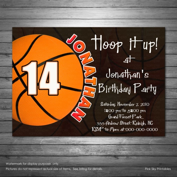 Basketball Birthday Invitation All Stars Birthday Invitation