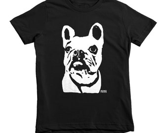 French Bulldog Kids Tshirt, French Bulldog Clothing, Frenchie Shirt, Unique Boy Clothes, Cute Girl Clothes, Unisex Kids Clothing, 2 - 12