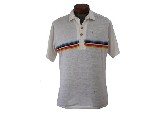 Vintage 80's Polo Shirt Ocean Pacific OP Striped Men's