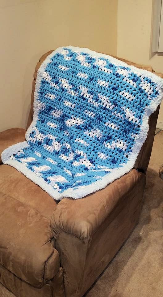 Bernat Baby Blanket Baby Blue BlanketCrochet Baby Blanket