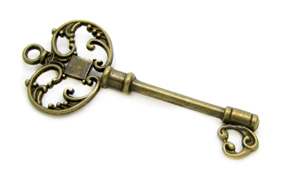 Antique Bronze Heart Skeleton Keys Skeleton Key Charms