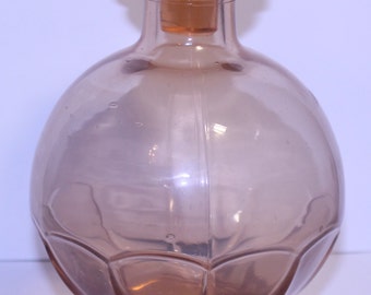 Perfume Bottle, Vintage Perfume Bottle, Vintage Decanter, Amber Colored Vintage Glass Decor, Bathroom Decor