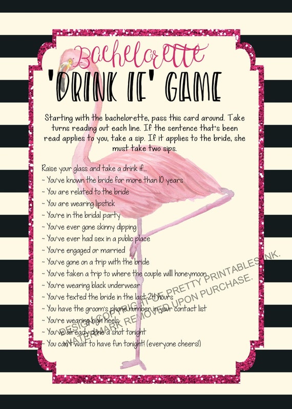 Printable bachelorette game/ bachelorette drinking game 