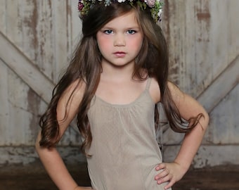 Flower Crown - Fall Halo - Flowergirl hairpiece - Autumn Wedding - Newborn Photo Prop - Wedding Crown - Floral Hairpiece