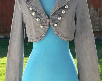 hand dyed short blue jean jacket size med