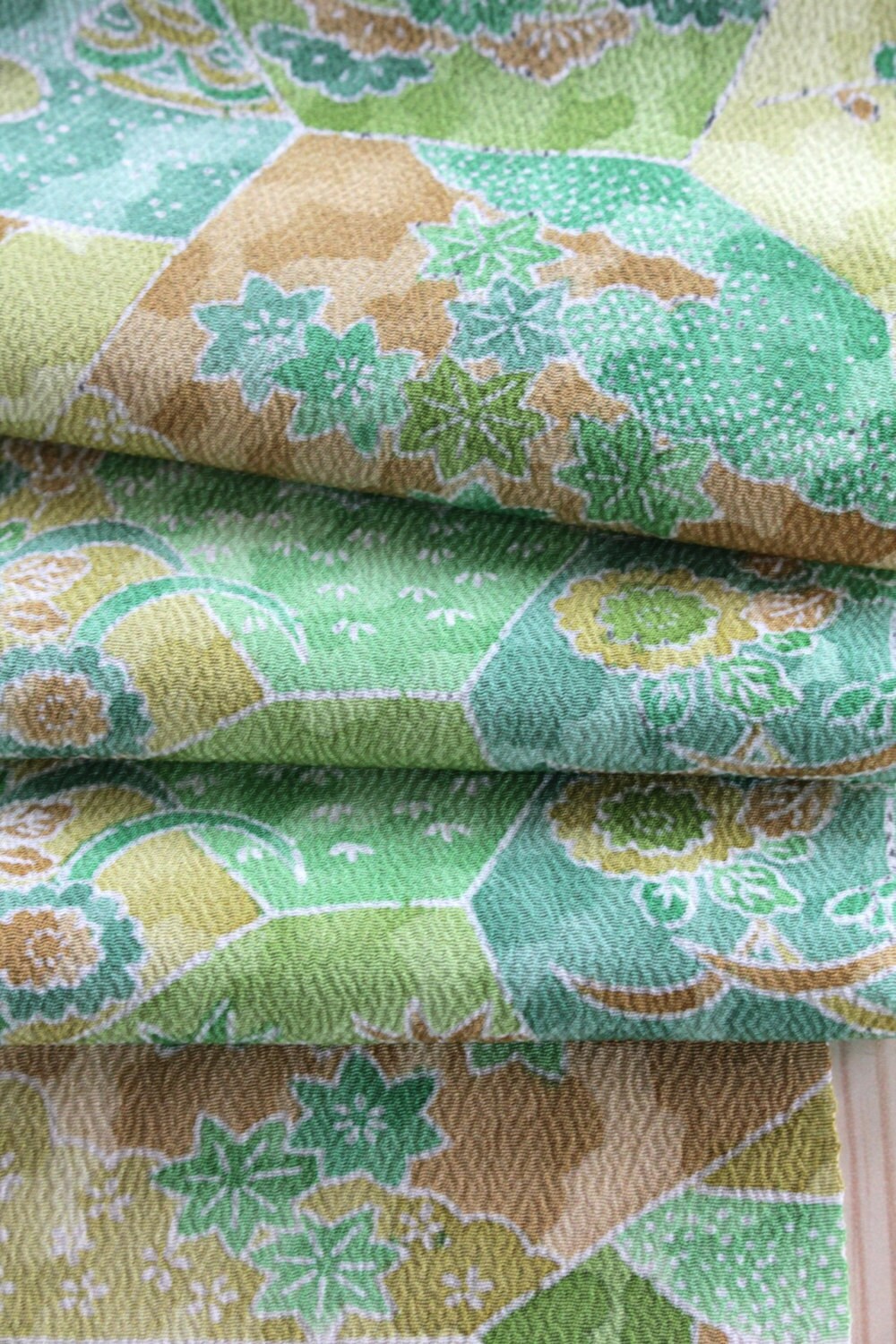 Kimono Silk Fabric Japanese Kimono Silk Green Fabric