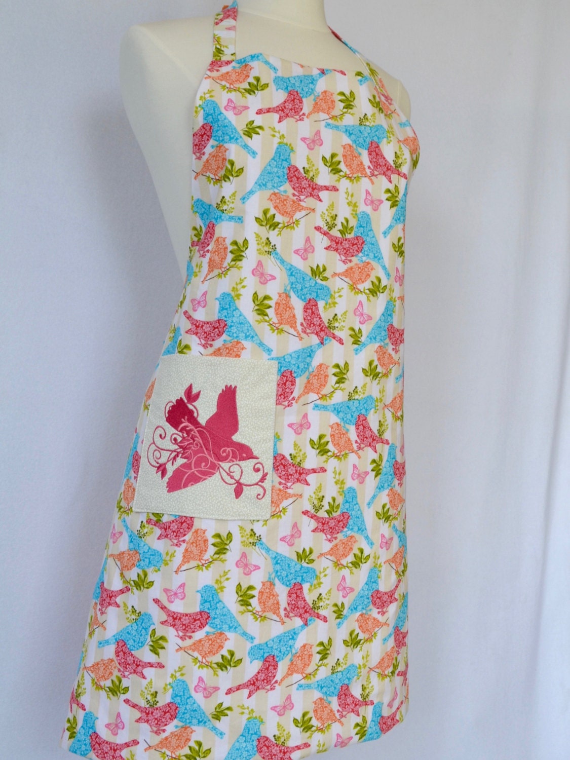 Bird on Branches Reversible Apron with an by 4EverydayEmbellished