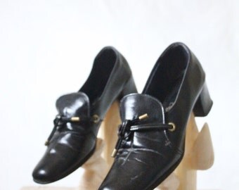 color block leather loafers