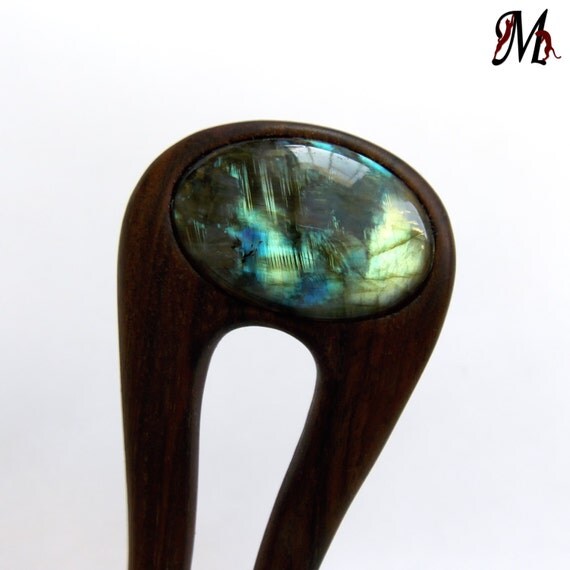 Wooden hair fork Hair stick Hair jewelry Haarstab Boutique