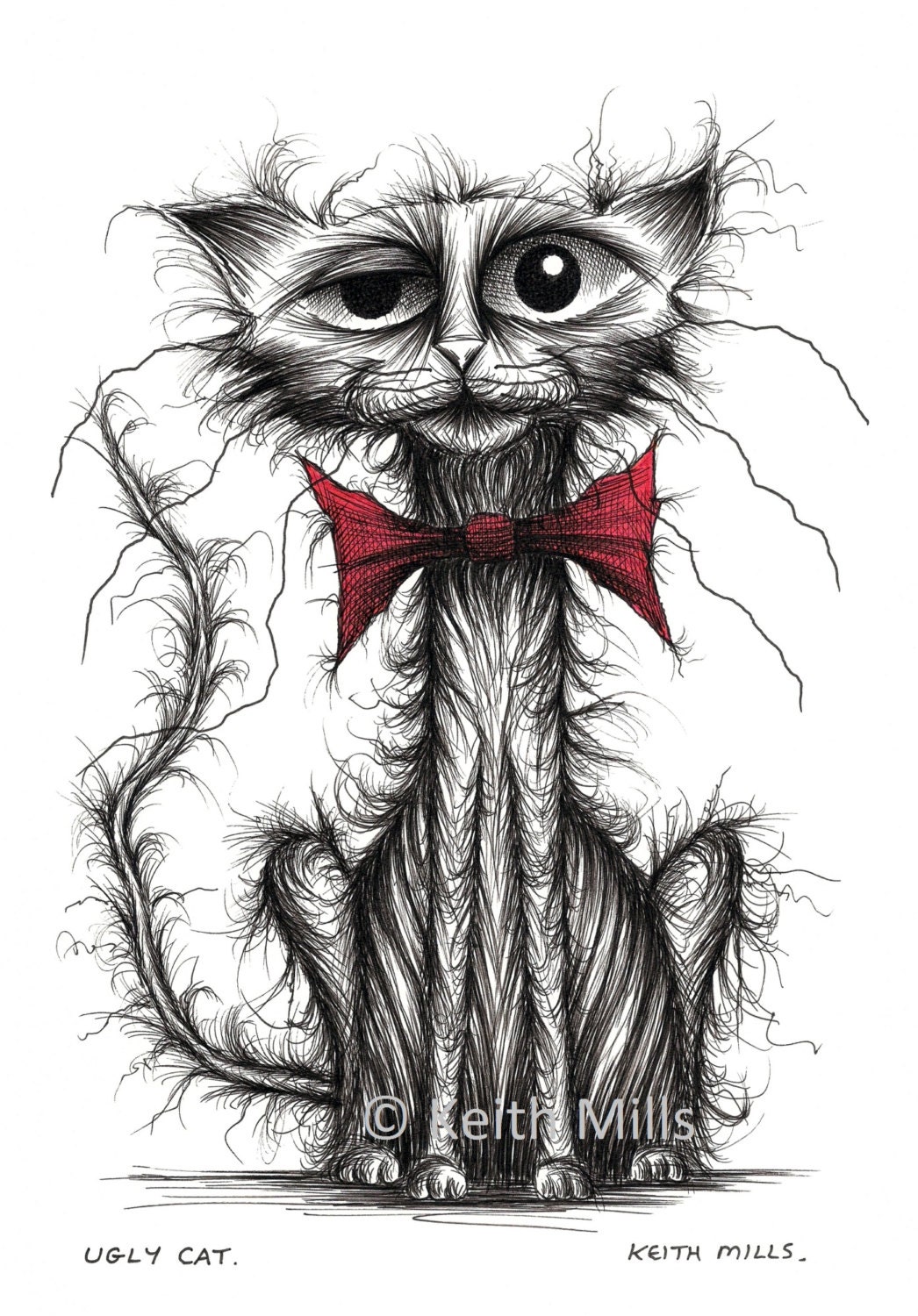 Ugly cat Print download Nasty horrid awful pet kitty puss