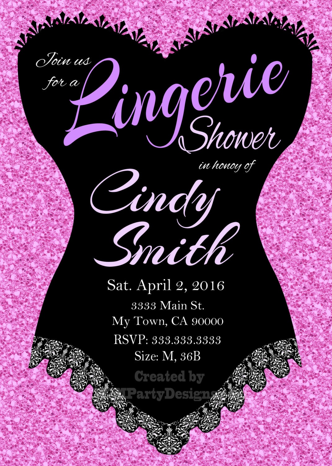 Lingerie Shower Invitation Something Sexy Sweet Chalkboard 