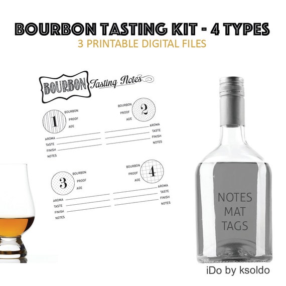 Bourbon Tasting Whiskey Tasting Kit for 4 Tastings