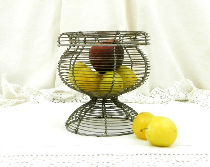 Antique French Country Kitchen Metal Wireware Basket, French Country Decor, Shabby Chic, Wire Kitchenalia, Rustic French Wire, Retro Home